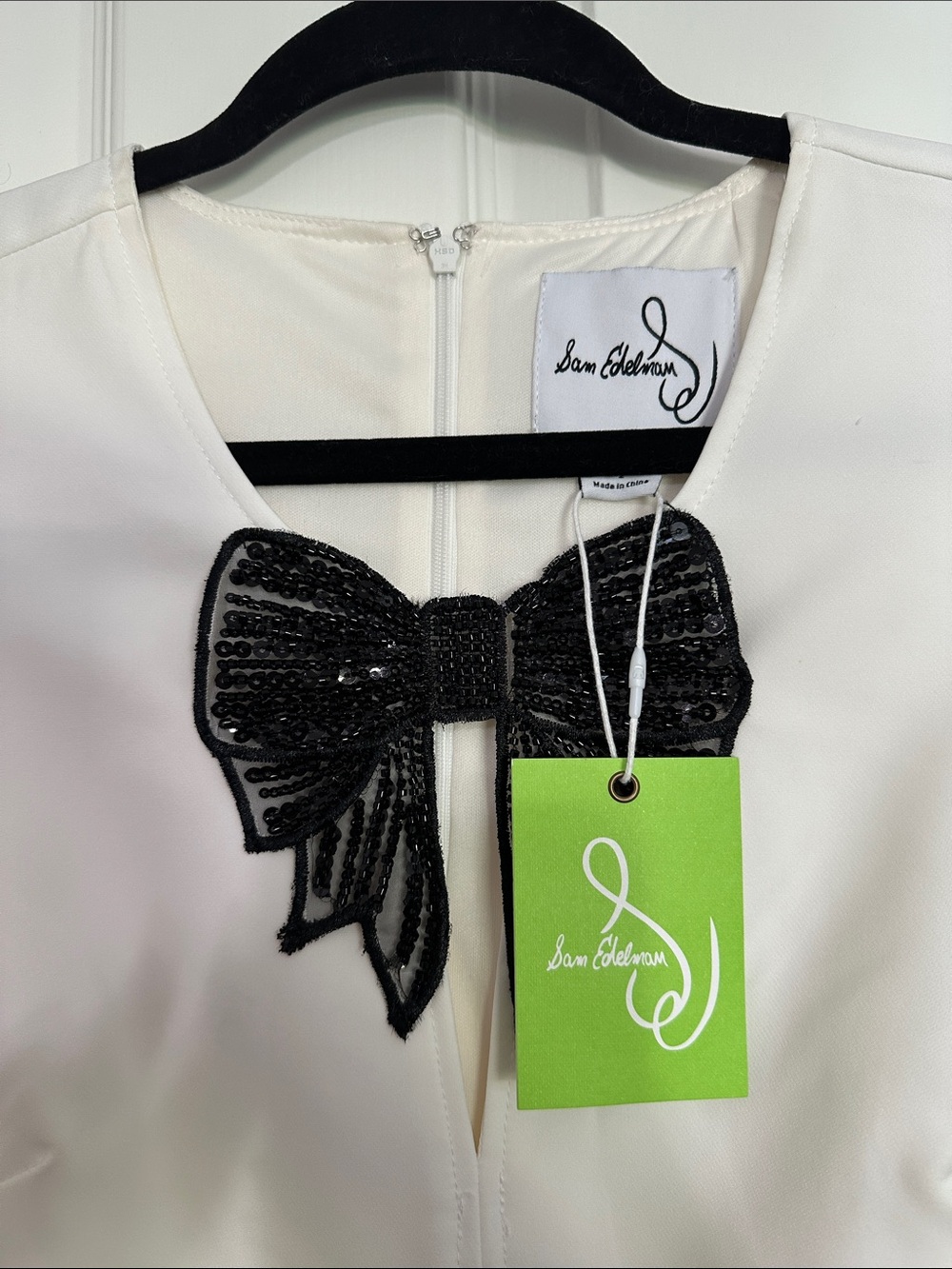 NWT Sam Edelman Cady Bow Sleeveless Minidress in White - Size 2